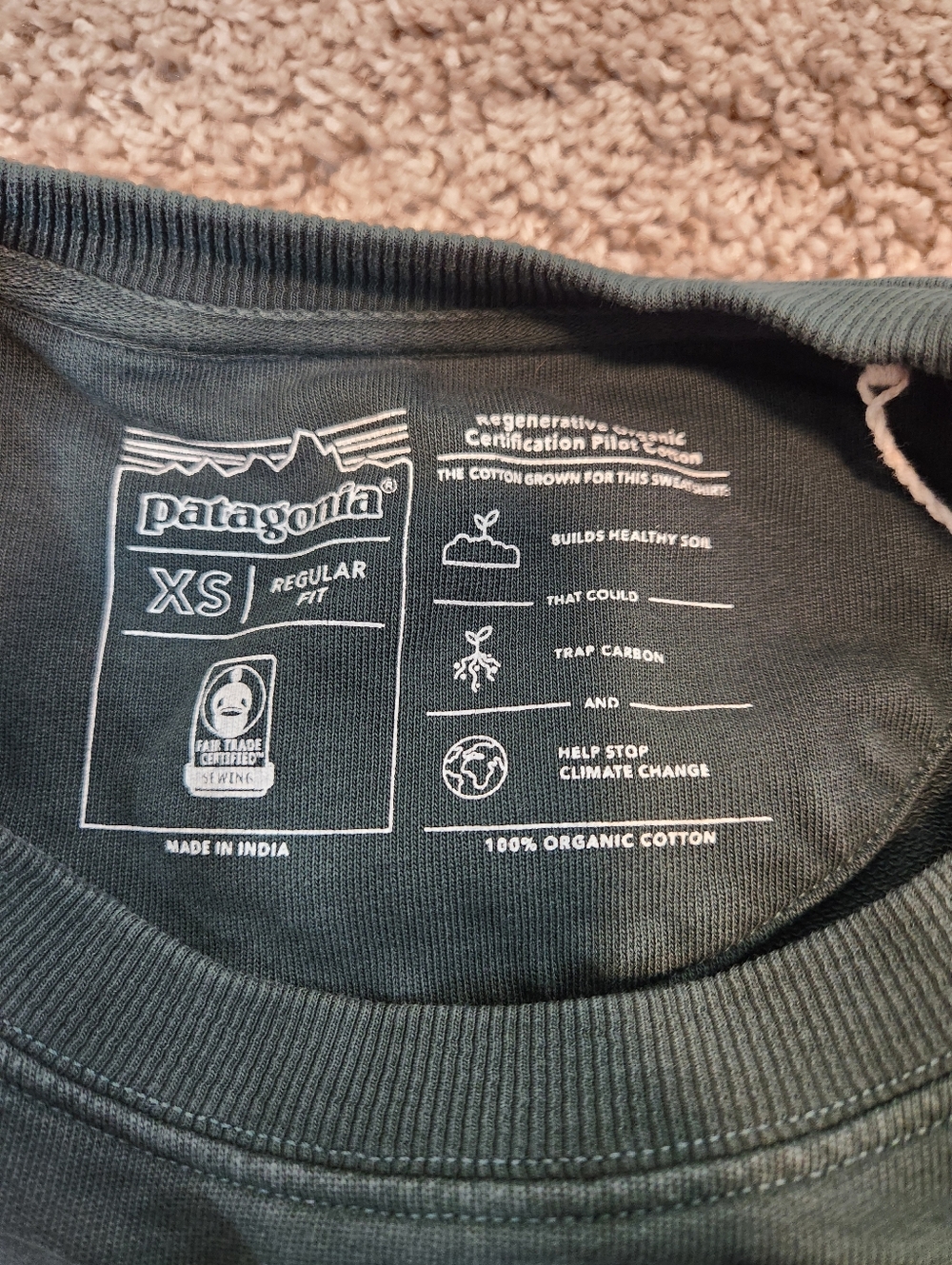 Patagonia Regenerative Organic Certified Cotton Essential Pullover Size XS - Picture 6 of 10
